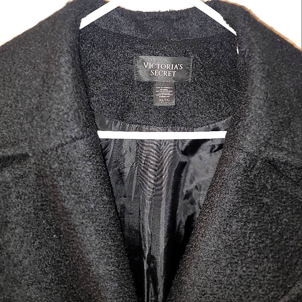Victorias Secret Black Wool Car Coat XL